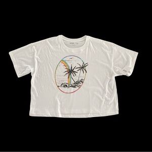 Rebel Sky Palm Tree Crop Top T-Shirt NWT Size XL